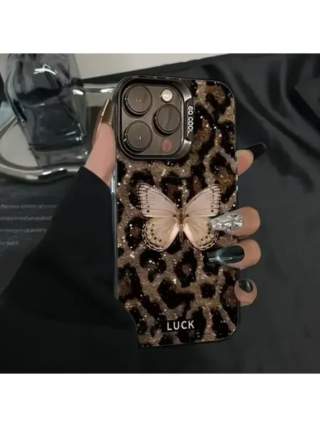 Чехол на SAMSUNG A52 A52S чёрный Геpard Шелк Бабочка