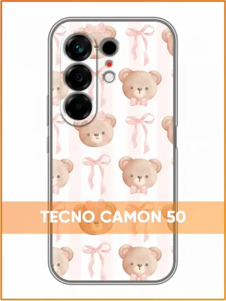Чехол на Tecno Camon 50 с принтом Бантики Case Face
