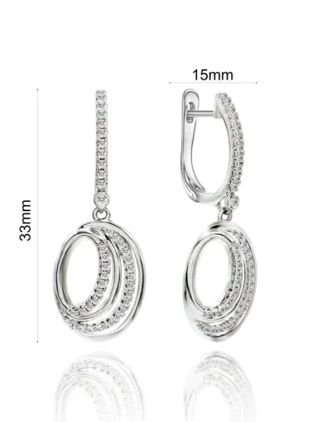 Серьги бижутерия с фианитами Eclida
