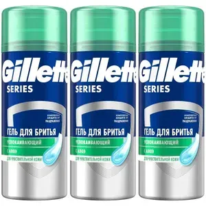 GILLETTE Гель для бритья мужской Series успокаивающий с алоэ 75 мл