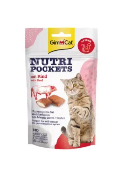 Gimcat Лакомства для кошек подушечки со вкусом говядины