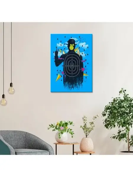Картина на холсте Мужчина мишень голубой фон арт 30х40 Classic Art