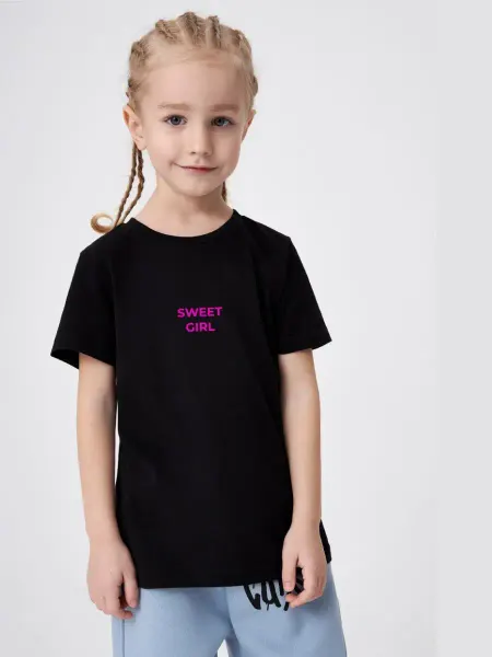 PRINT.RUSSIA Футболка детская с надписью Sweet girl