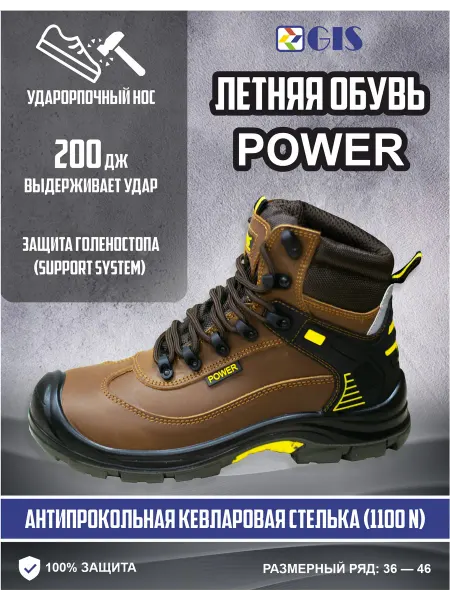 GIS Ботинки рабочие с композитным подноском POWER - лето