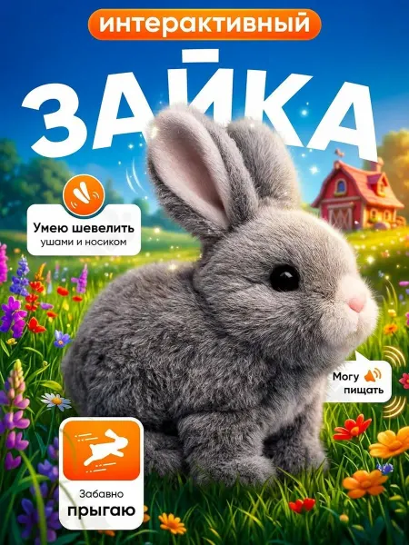 GiveMesmile Интерактивная игрушка зайка