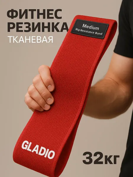 GLADIO Фитнес резинки тканевые Коричневый