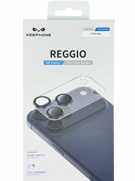 Защитные Линзы KEEPHONE WELLENS на всю камеру для телефона iPhone 17 Pro Max, PREMIUM camera lens, цвет Deep Blue (синие)