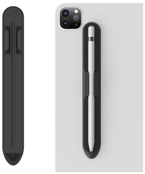 Магнитный клеящийся силиконовый держатель Grand Price для стилуса Apple Pencil 1st / 2nd, розовый