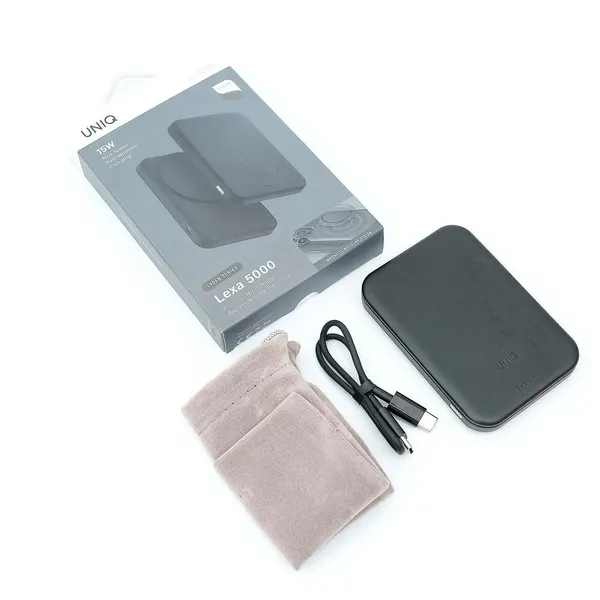 Портативный аккумулятор Savdo UNIQ, для iPhone, 5000 mAh, беспроводной, черный