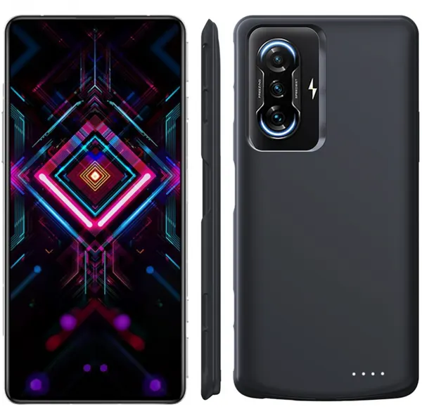 Чехол-бампер MyPads для Xiaomi Redmi K40 и Poco F3 с встроенной усиленной батареей, черный