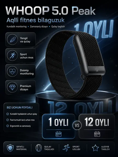 Фитнес-браслет WHOOP 5.0 Peak браслет фитнесная 12 месяц WHOOP