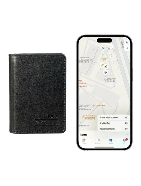 Умный кошелек Hoco E91F, с защитой от кражи и потери с GPS-трекером, для Apple