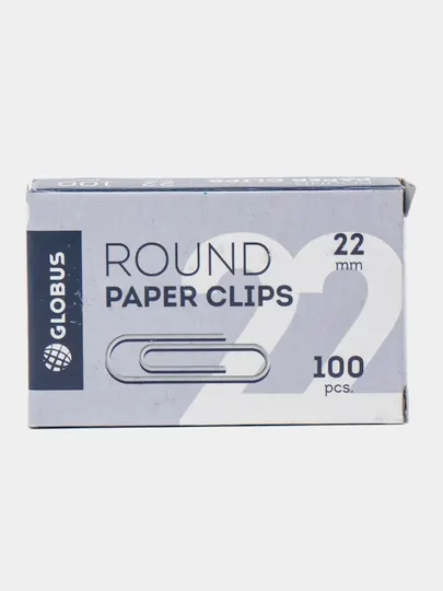 Скрепки канцелярские GLOBUS С22-100 Пл, L22 мм, 100 шт