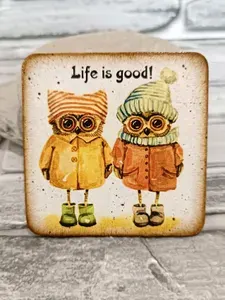 Магнит на холодильник "Life is good!" ручной работы