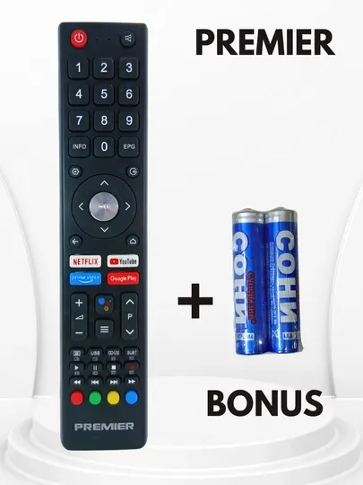 Пульт PREMIER для Smart TV с кнопками Netflix YouTube Prime Video Google Play