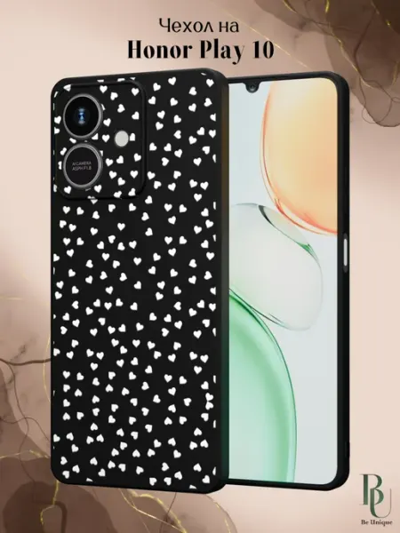 Чехол на Honor Play 10 с сердечками Be Unique