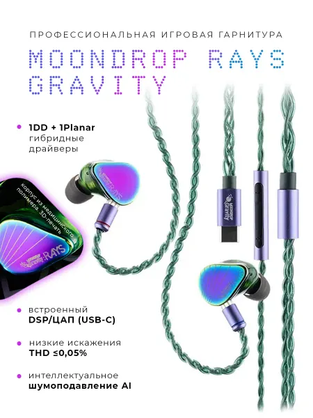 MoonDrop Проводные IEM наушники RAYS Gravity