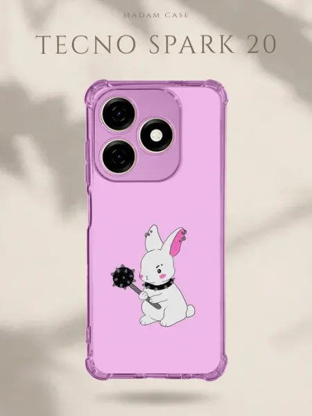 Чехол на Tecno Spark 20 Зайчик с булавой Madam Case