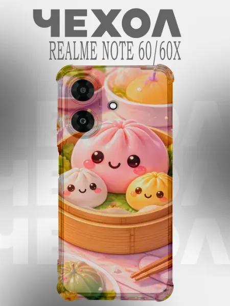 Чехол на Realme Note 60 60X с принтом дамплинги PHONE&STYLE