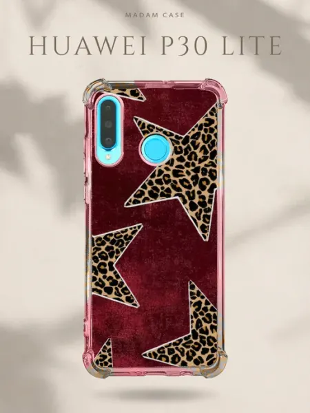 Чехол на Huawei P30 Lite Леопард и Звезды Madam Case