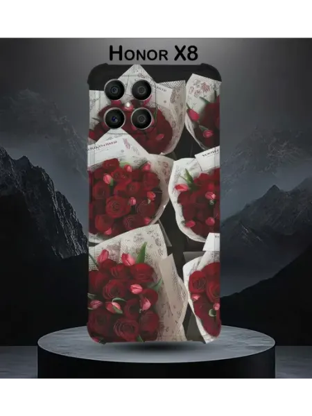 Чехол на Honor X8 с принтом розы NastishkaCase