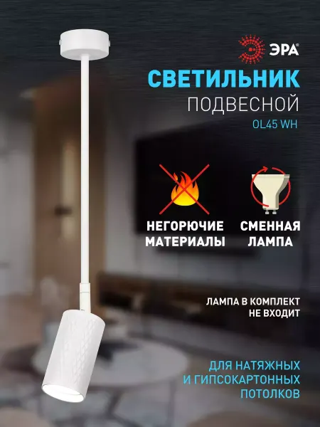 ЭРА Светильник спот потолочный накладной OL45 WH GU10 IP20