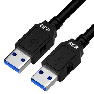 Короткий соединительный кабель USB 3.0 AM / AM GCR 50см для высокоскоростного подключения ПК ноутбуков морозостойкий черный провод USB