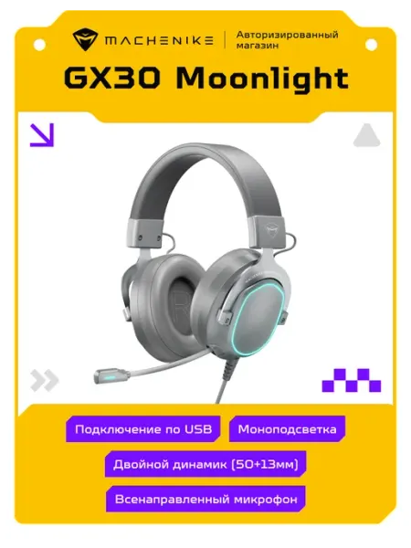 Machenike Игровая гарнитура GX30 Midnight проводная с микрофоном USB