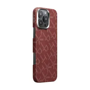 Чехол PITAKA для iPhone 16 Pro Max 6.9 Monogram Tactile Woven Case цвет красно/золотой (PTK-Red/Gold)