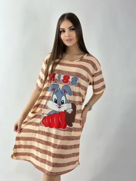 Halyway Shop Домашняя туника ночная сорочка
