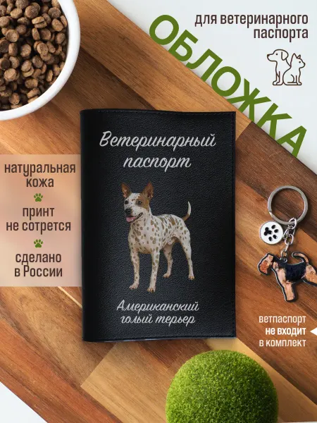 Russian.Handmade Обложка на ветеринарный паспорт Американский голый терьер