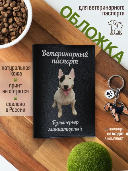 Russian.Handmade Обложка на ветеринарный паспорт Бультерьер миниатюрный