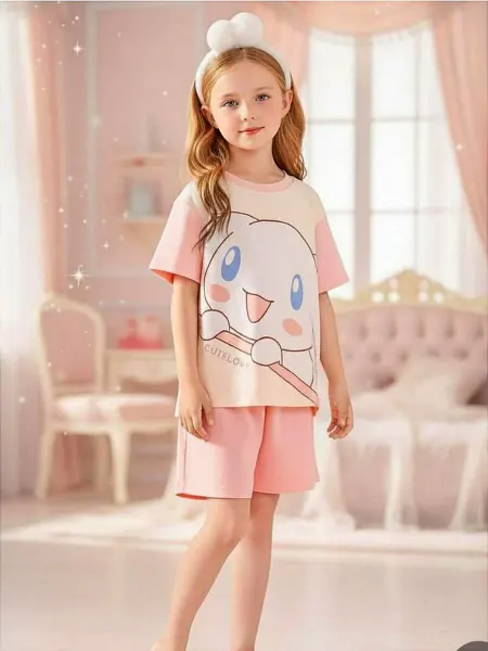 HappyMod Пижама для девочки с шортами и футболкой