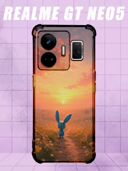 Чехол на Realme Gt Neo 5 с принтом зайчик на закате PRINTberries