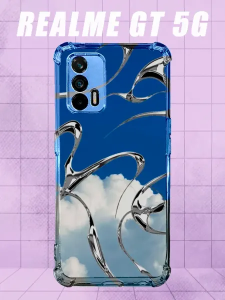 Чехол на Realme Gt 5G с принтом Хром PRINTberries