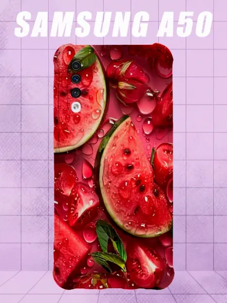 Чехол на Samsung A50 с принтом арбуз PRINTberries