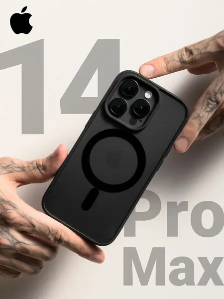 Чехол О'кейси, для iPhone 14 Pro Max, магнитный, прозрачный, черный