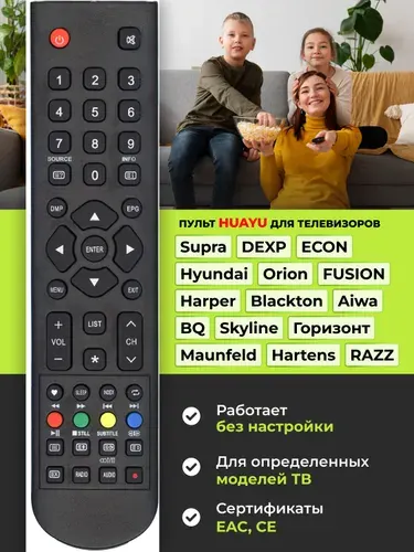 Пульт JKT-106B-2 для телевизоров разных брендов HBX034