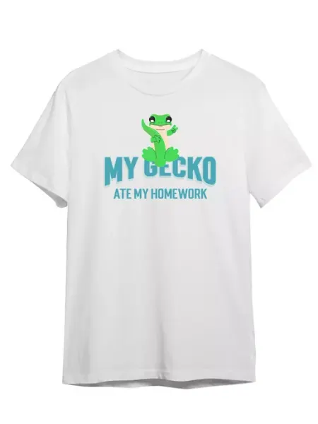 Футболка Геккон Съел Мою Домашку Юмор Животные Мультяшный