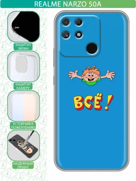 Чехол на Realme Narzo 50A с принтом Мем все inThisCase