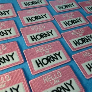 Нашивка пришивная Hello I am Horny шеврон