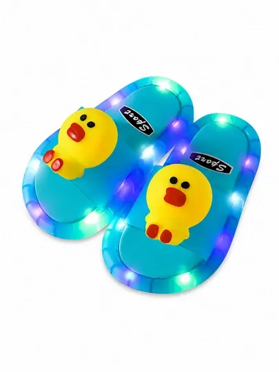 Детские светящиеся тапочки для девочек с LED подсветкой, летняя обувь длядетей Hello Kitty