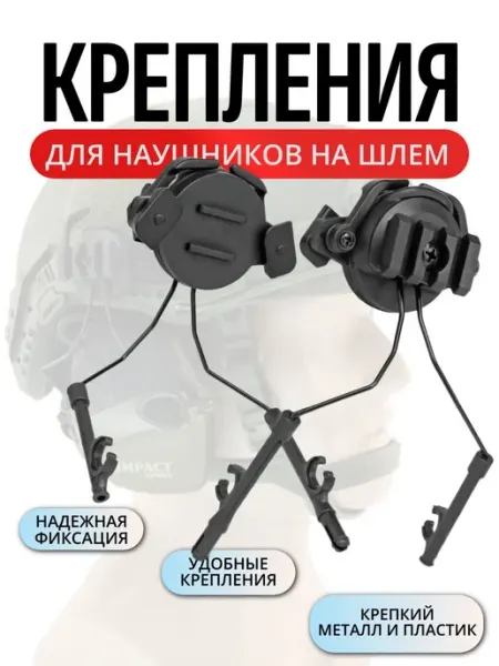Крепления для активных наушников на тактический шлем