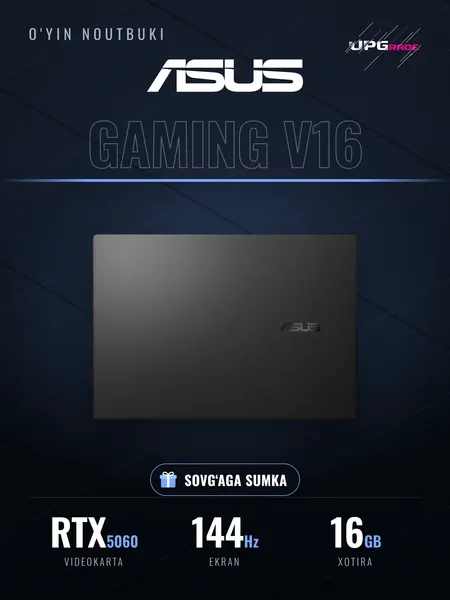 Ноутбук игровой ASUS Gaming V16 16" WUXGA 144 Гц, Core 5 210H, RTX 5060 8 ГБ, 16/512 ГБ - Игровые ноутбуки