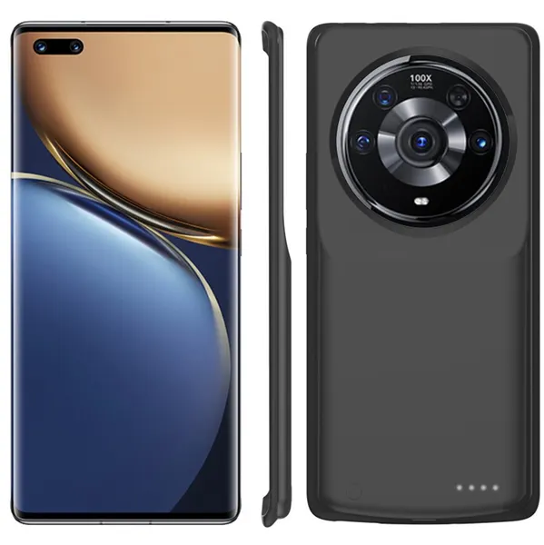 Чехол-бампер MyPads для Honor Magic 3 Pro со встроенной усиленной мощной батареей-аккумулятором большой повышенной расширенной ёмкости 6800mAh черный