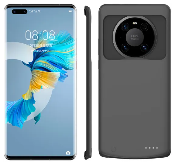 Чехол-бампер MyPads с мощным аккумулятором на 6800 mAh для Huawei Mate 40 Pro (NOH-NX9) черный