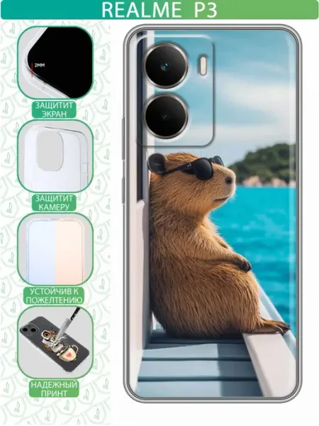 Чехол на Realme P3 с принтом Капибара inThisCase