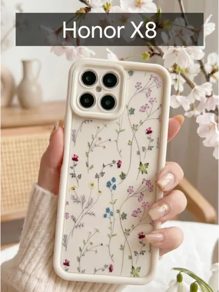 Чехол на Honor X8 Полевые цветы 1 New Red Cat