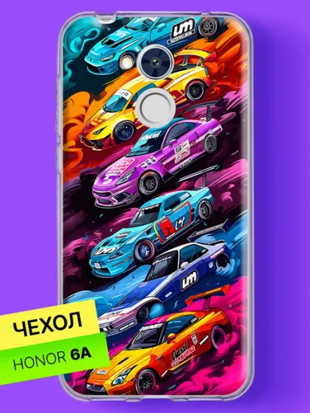 Чехол на 6A с принтом Гоночные авто HONOR