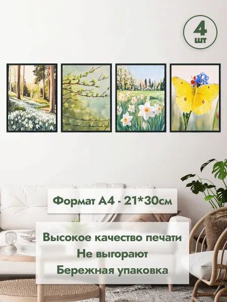 MAJIVVI HOME Набор интерьерных весенних постеров